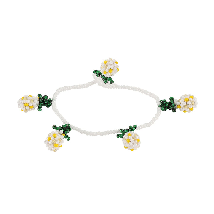 Pineapple Bracelet Yellow and White Beads
