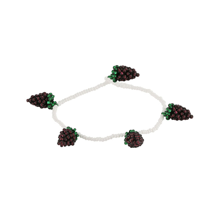 Grape Bracelet Purple and White Beads