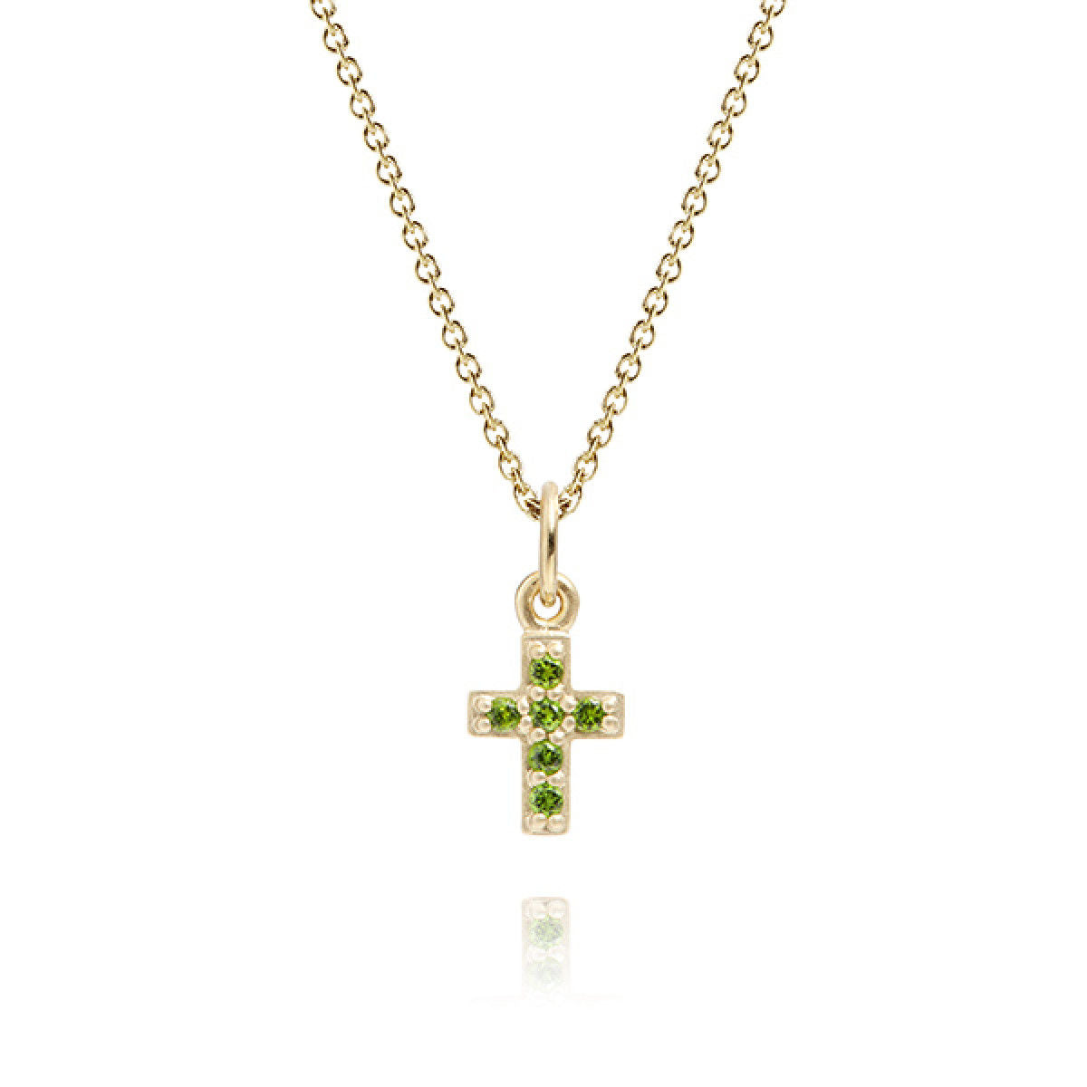 My Precious Cross Green Chrome Diopside 10K Gold Pendant