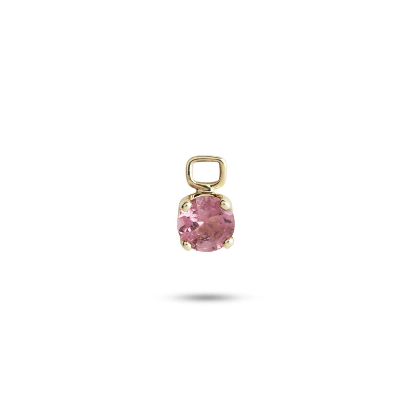 Rainbow Pink 10K Gold Earring-Pendant w. Tourmaline