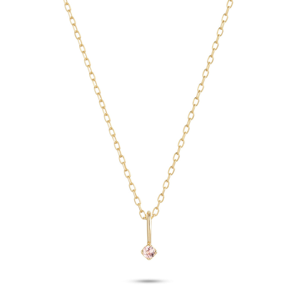 Regnbue Lyserød 10K Guld Vedhæng m. Turmalin