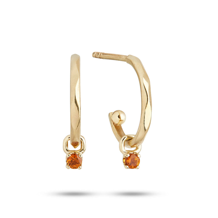 Rainbow Orange 10K Gold Earring-Pendant w. Tourmaline