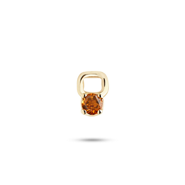 Rainbow Orange 10K Gold Earring-Pendant w. Tourmaline