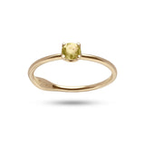 Round Yellow 10K Gold Ring w. Citrin