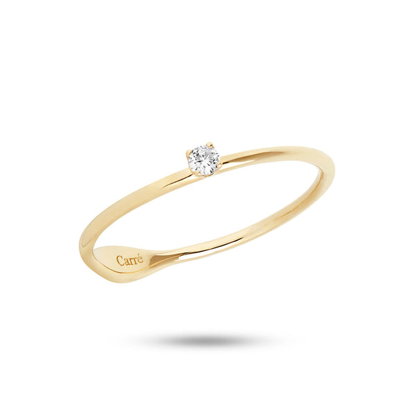 Regnbue 10K Guld Ring m. Diamant