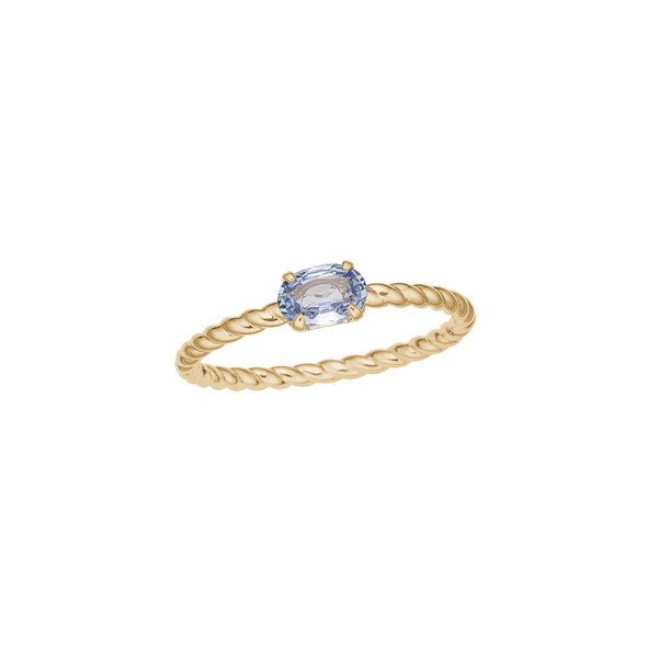 Twist 10K Gold Ring w. Sapphire