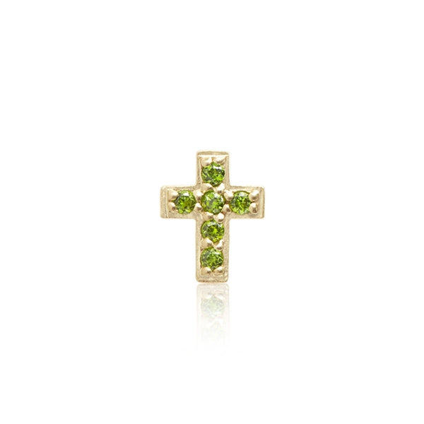 Lady Luck Green Chrome Diopside 10K Gold Stud