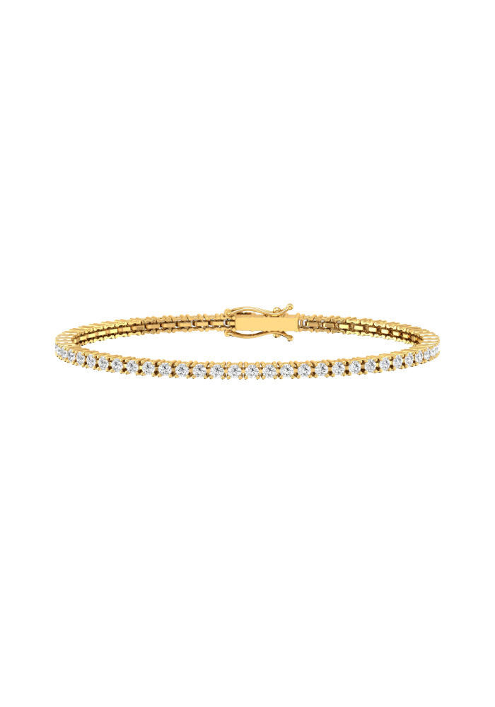 Tennis 18K Gold Bracelet w. 76 Lab-Grown Diamonds