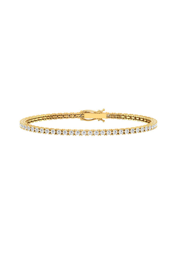 Tennis 18K Gold Bracelet w. 0.01ct Lab-Grown Diamonds