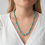 The Nomad Gold Plated Necklace w. Blue Lagoon Beads