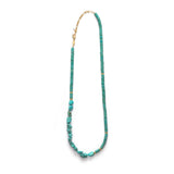 The Nomad Gold Plated Necklace w. Blue Lagoon Beads