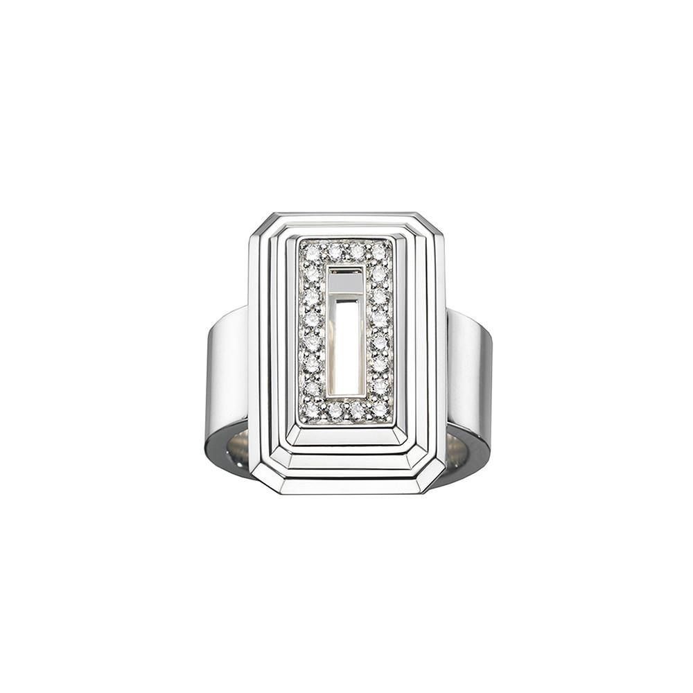 ICON Pyramid Silver Ring w. Diamond