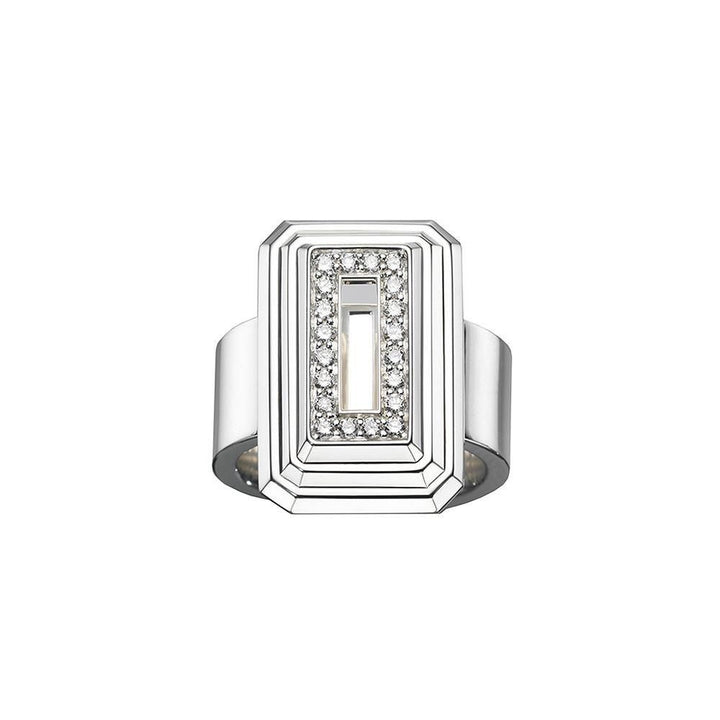 ICON Pyramid Silver Ring w. Diamond