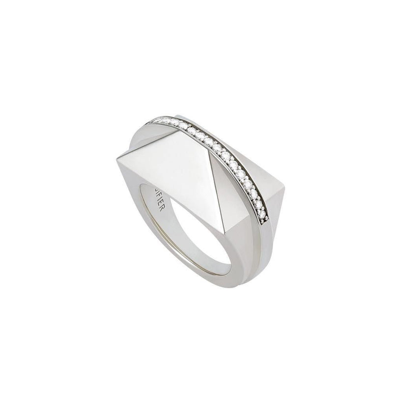 ICON Shard Silver Ring w. Diamond