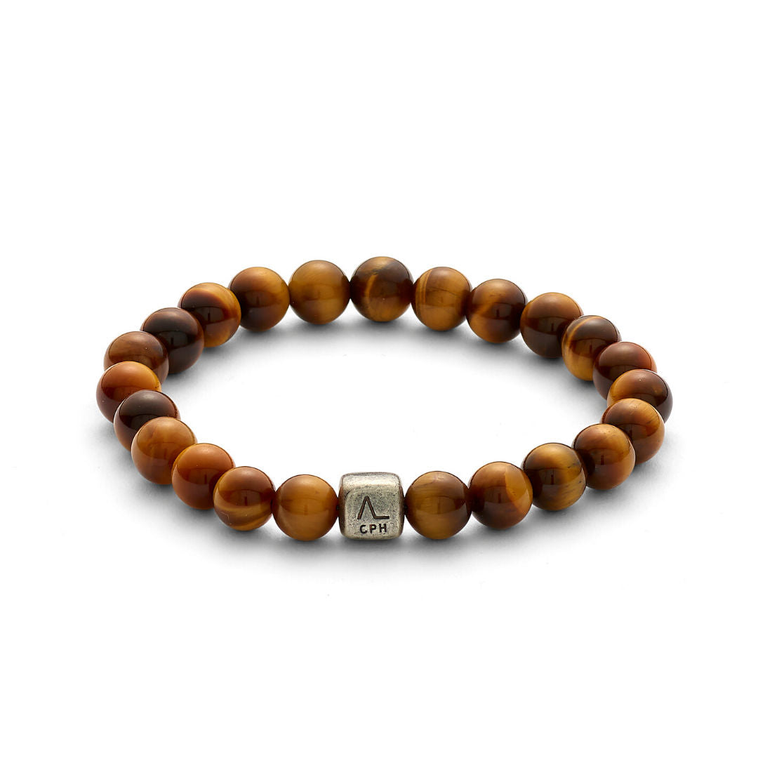 ColorUp (8mm) Silver Bracelet w. Tiger's Eye