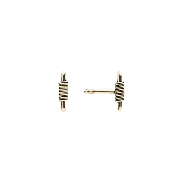 Tiny Bullet Earrings - 14K Gold