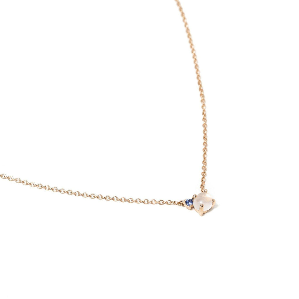 Tiny Cloud 18K Guld eller Rosaguld Halskæde m. Tsavorit & Diamant