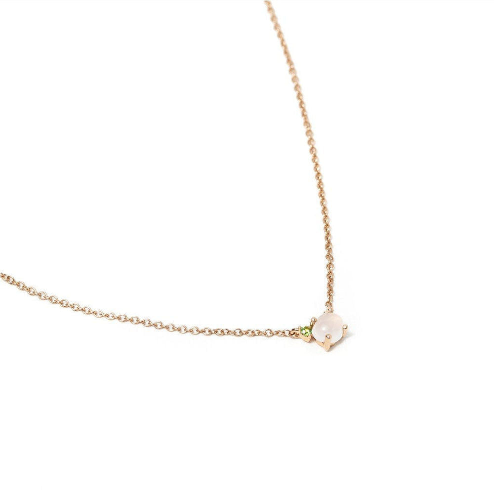 Tiny Cloud 18K Guld eller Rosaguld Halskæde m. Tsavorit & Diamant