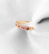 Trine Ji Hot Pink 14K Gold Ring w. Sapphires