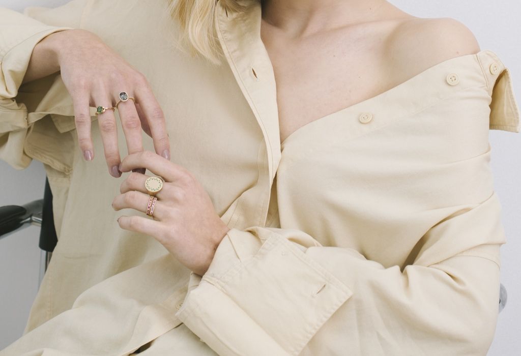 Sabine 14K Gold Ring w. Tsavorites