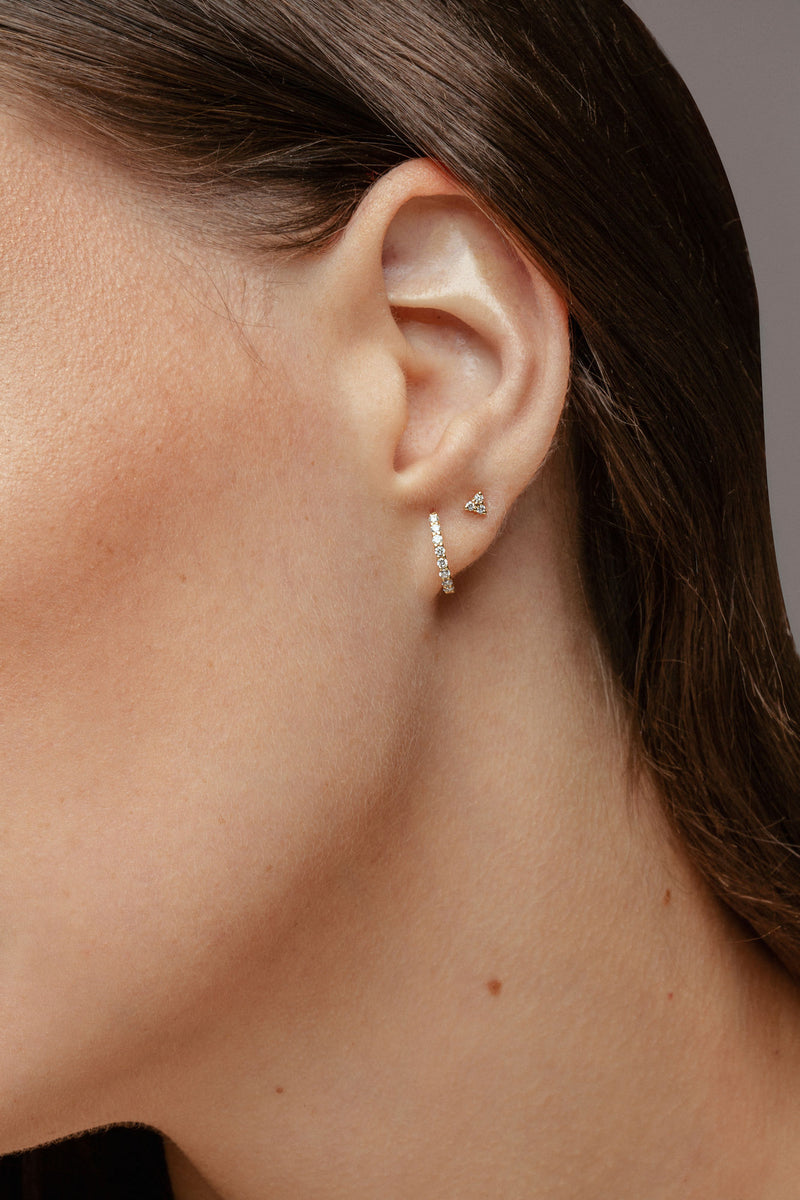 Trio Piercing 18K Rose Gold Earring w. Lab-Grown Diamonds