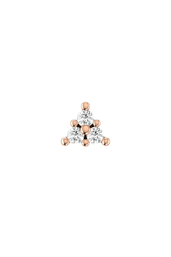 Trio Piercing 18K Ohrring aus Rosegold I Labor-Diamanten