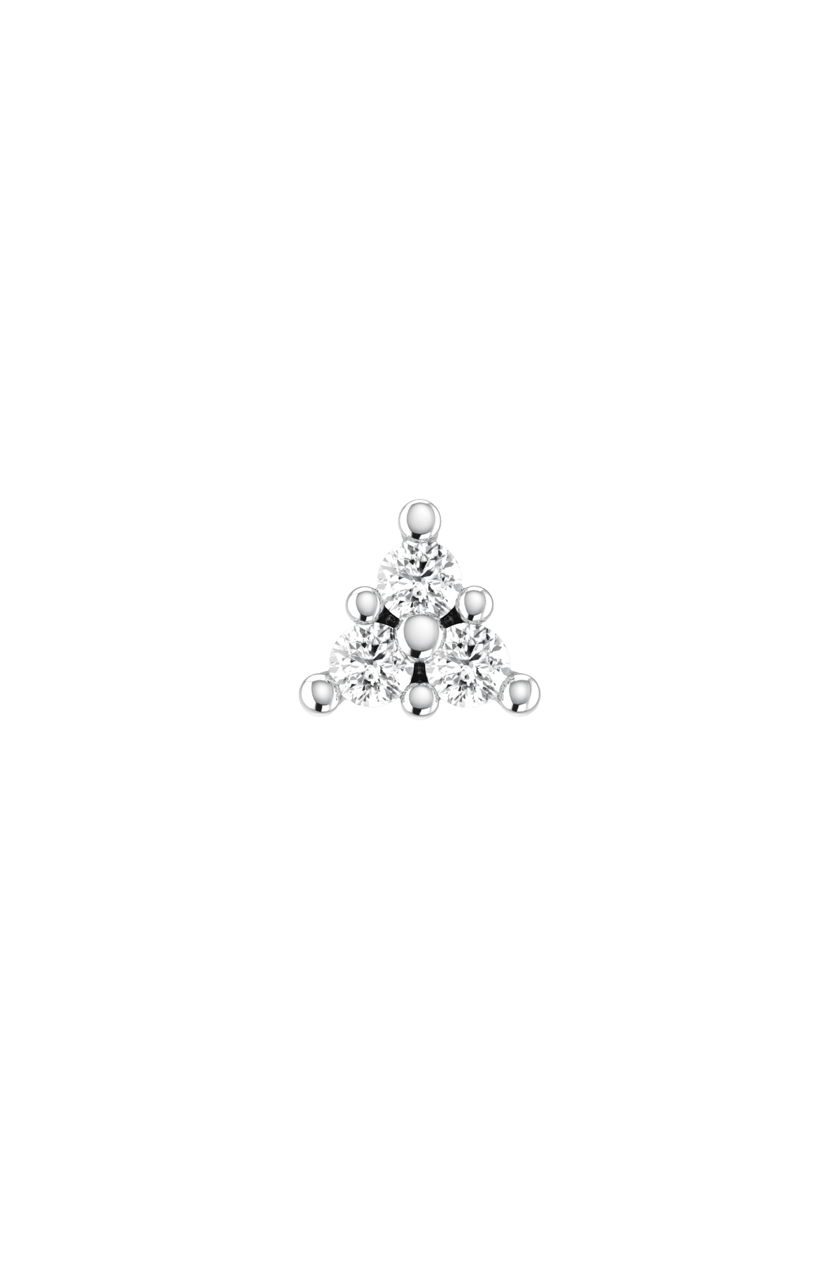 Trio Piercing 18K White Gold Earring w. Lab-Grown Diamonds