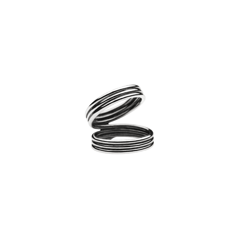 Triple Mini Viper Ring Silver