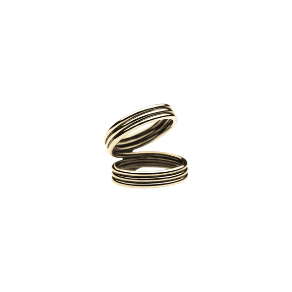 Triple Mini Viper Ring Gold Plated