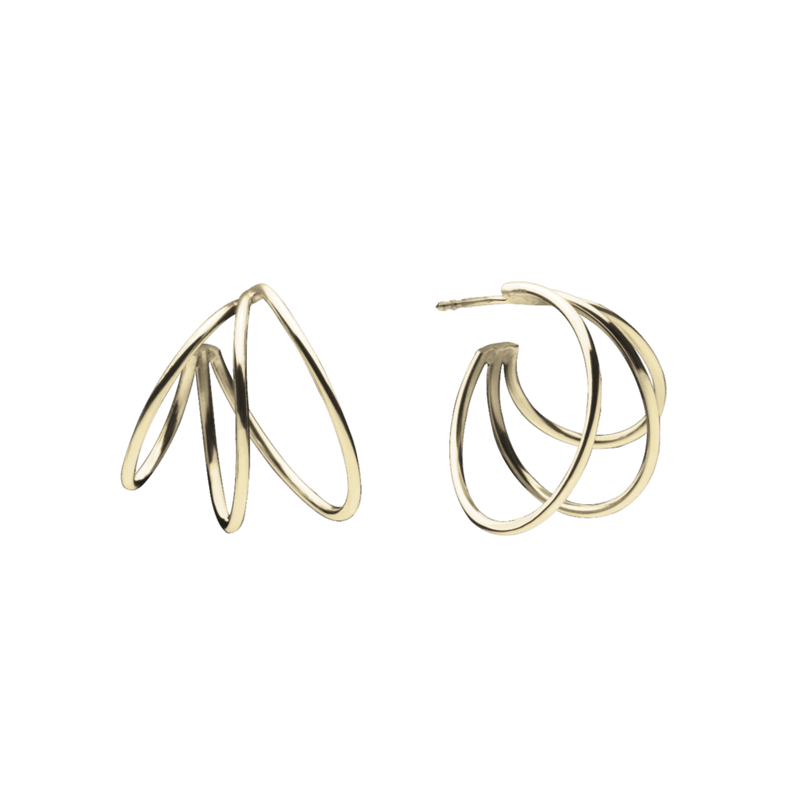 Triple Hoops Earrings Gold Plated