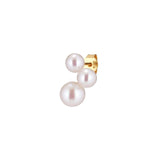 Neo Trois 18K Gold Plated Stud w. White Pearls