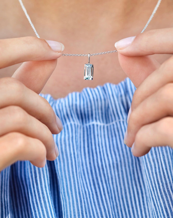 Nord Blue 18K Whitegold Pendant w. Aquamarine & Diamond