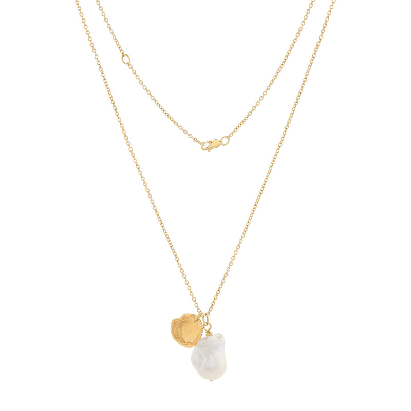Ula pearl Gold Plated Necklace w. Pearl