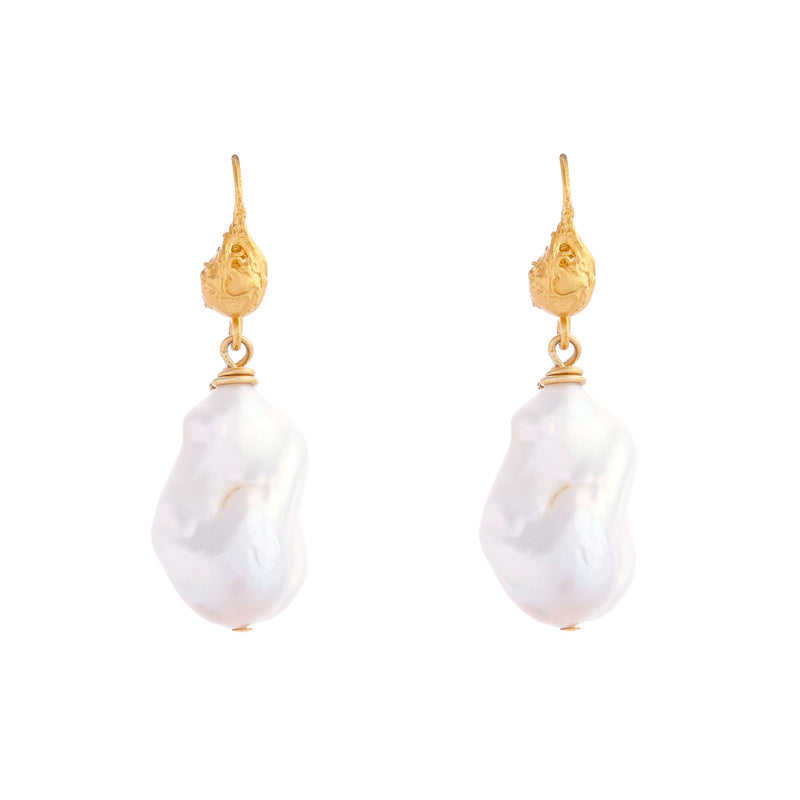 Ula Gold Plated Earrings w. Pearls