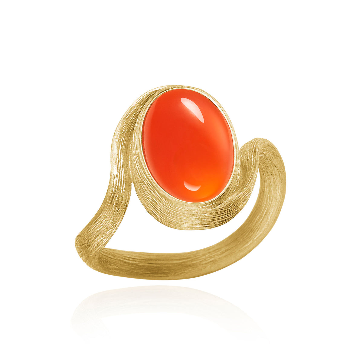 Vega kleiner Goldring aus 18K I Karneol