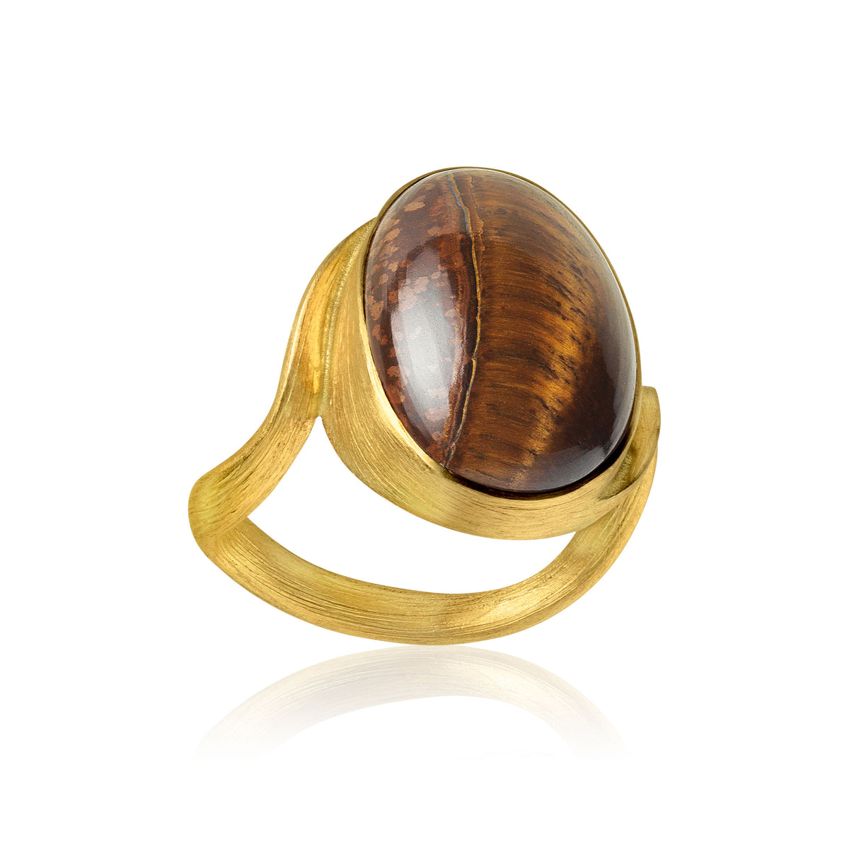 Vega Goldring aus 18K I Tigerauge 