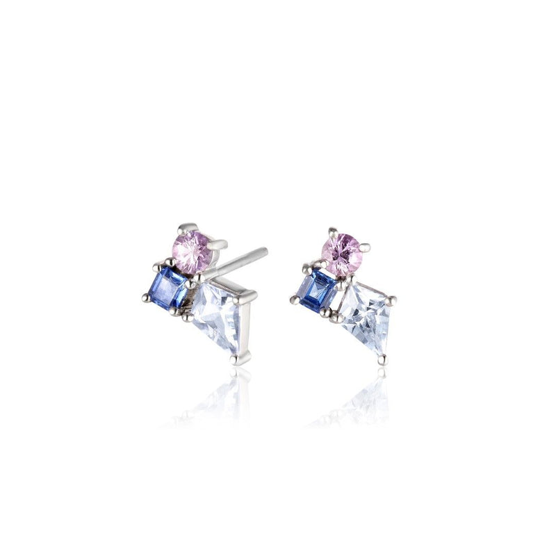 Varnaya NO. 2 18K Whitegold Stud w. Sapphires - Single