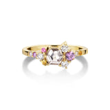 Varnaya Kuda 18K Gold Ring w. Diamonds & Sapphires