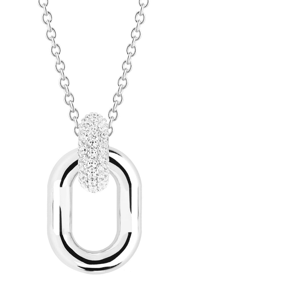 Capri Due Silver Necklace w. White Zirconias