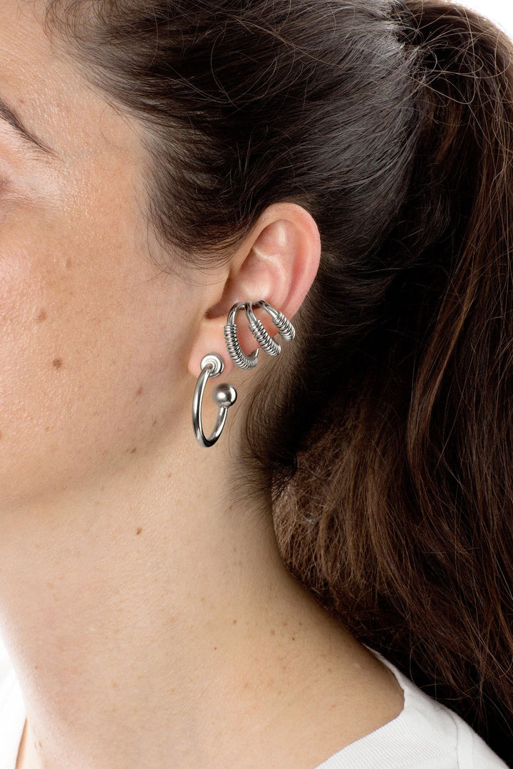 Wire Spine Ear Cuffs Silver