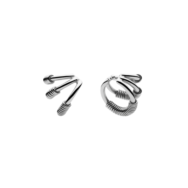 Wire Spine Ear Cuffs Silver