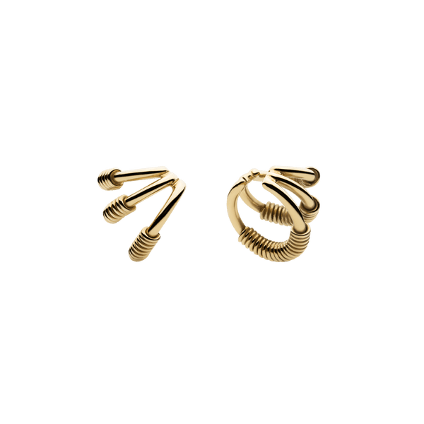 Wire Spine Ear Cuffs Gold Plated