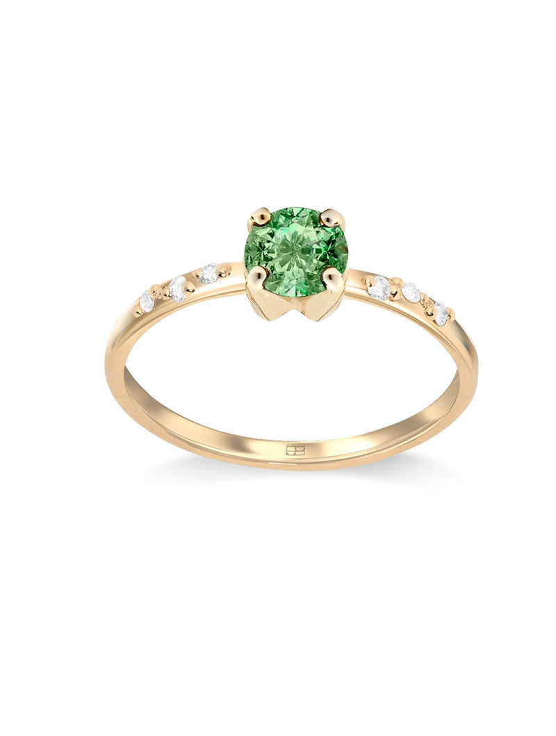Your Way N°10 18K Guld Ring m. Tsavorit & Diamanter