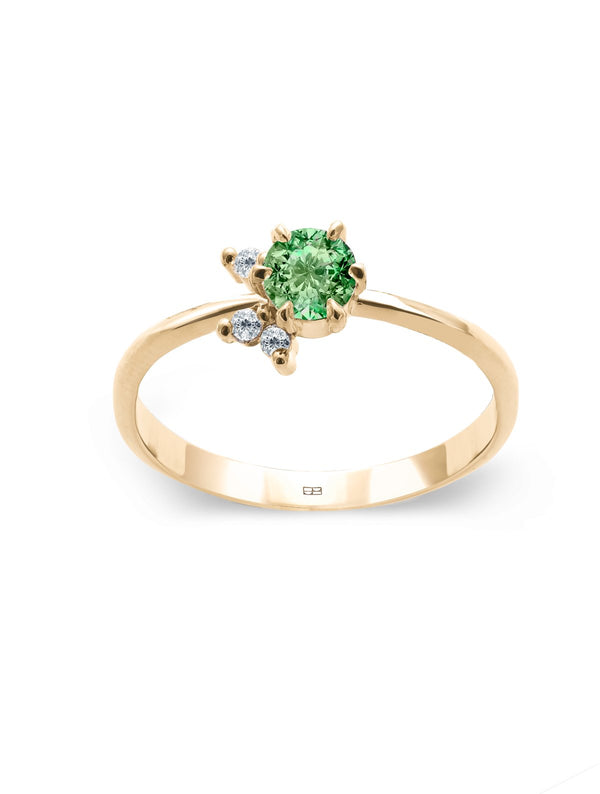 Your Way N°4 18K Guld Ring m. Tsavorit & Diamanter