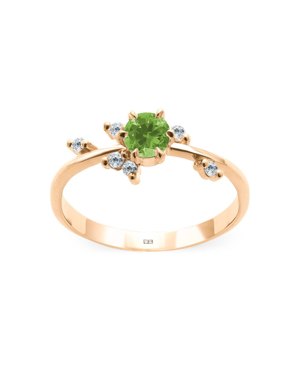 Your Way N°5 18K Guld Ring m. Peridot & Diamanter