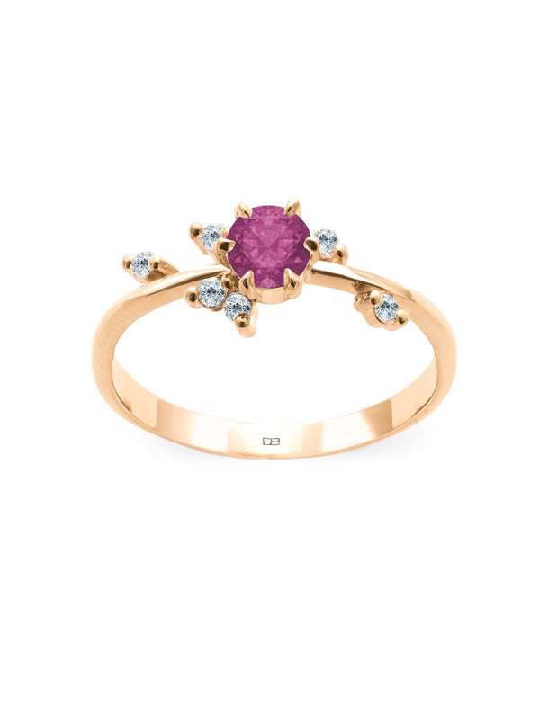 Your Way N°7 18K Guld Ring m. Rubin & Diamanter