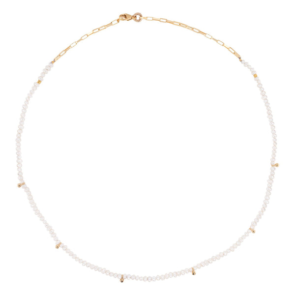 Pearl Gold Plated Necklace w. Pearl
