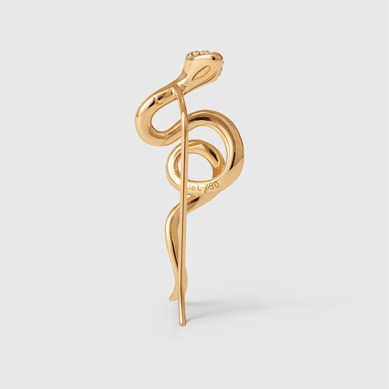 Snakes 18K Gold Earring w. Diamonds