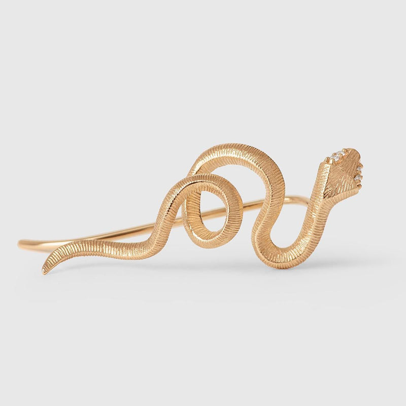 Snakes 18K Gold Earring w. Diamonds