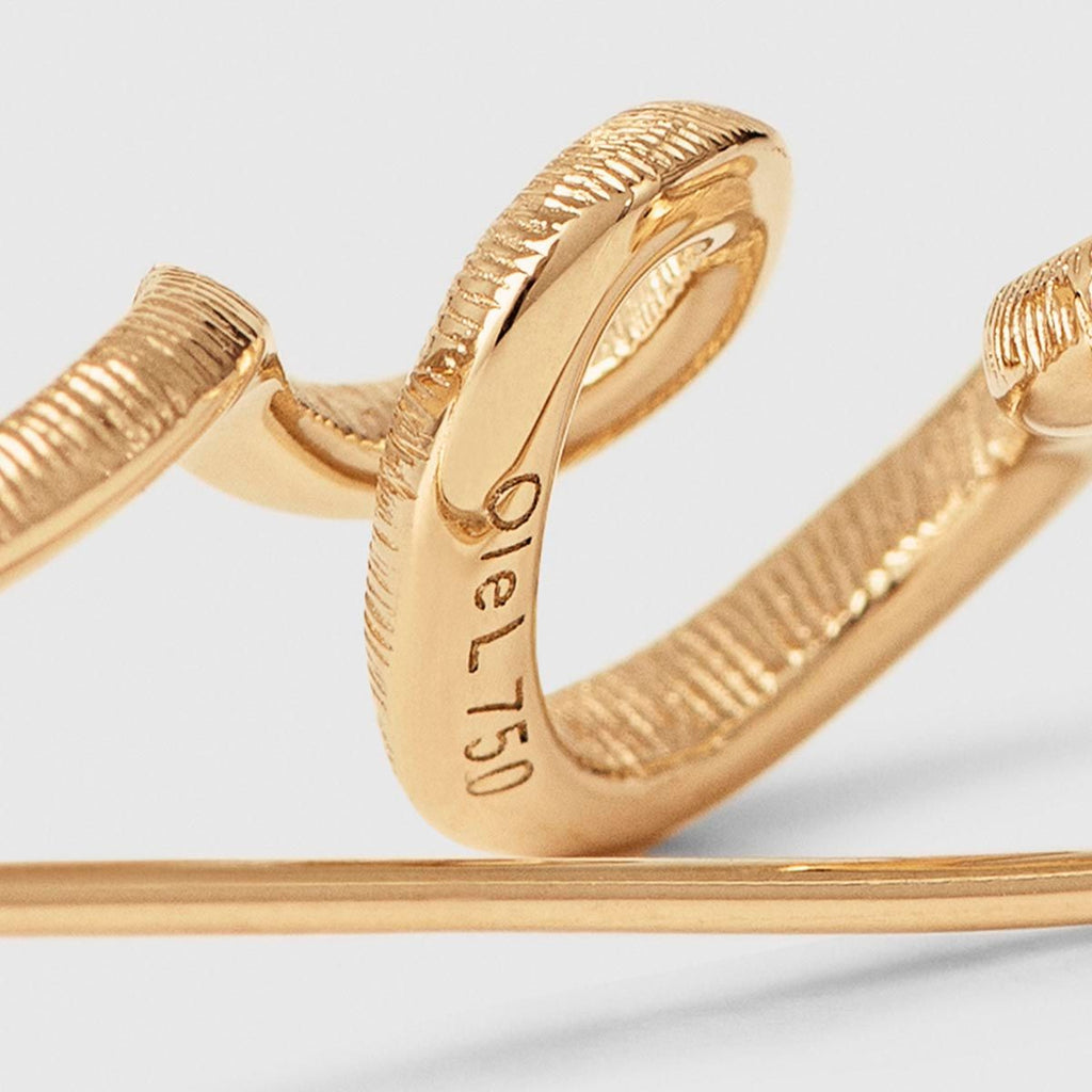 Snakes 18K Gold Earring w. Diamonds
